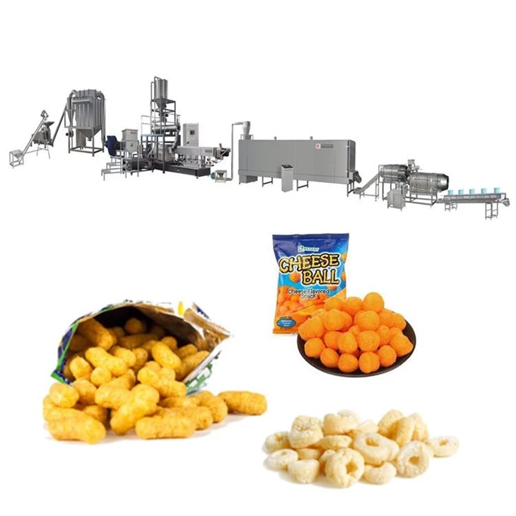 Corn Puff Snack Cheese Ball Extruder Line